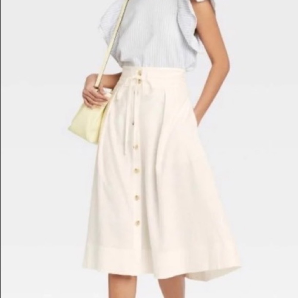 NWT - a new day - midi linen a-line skirt